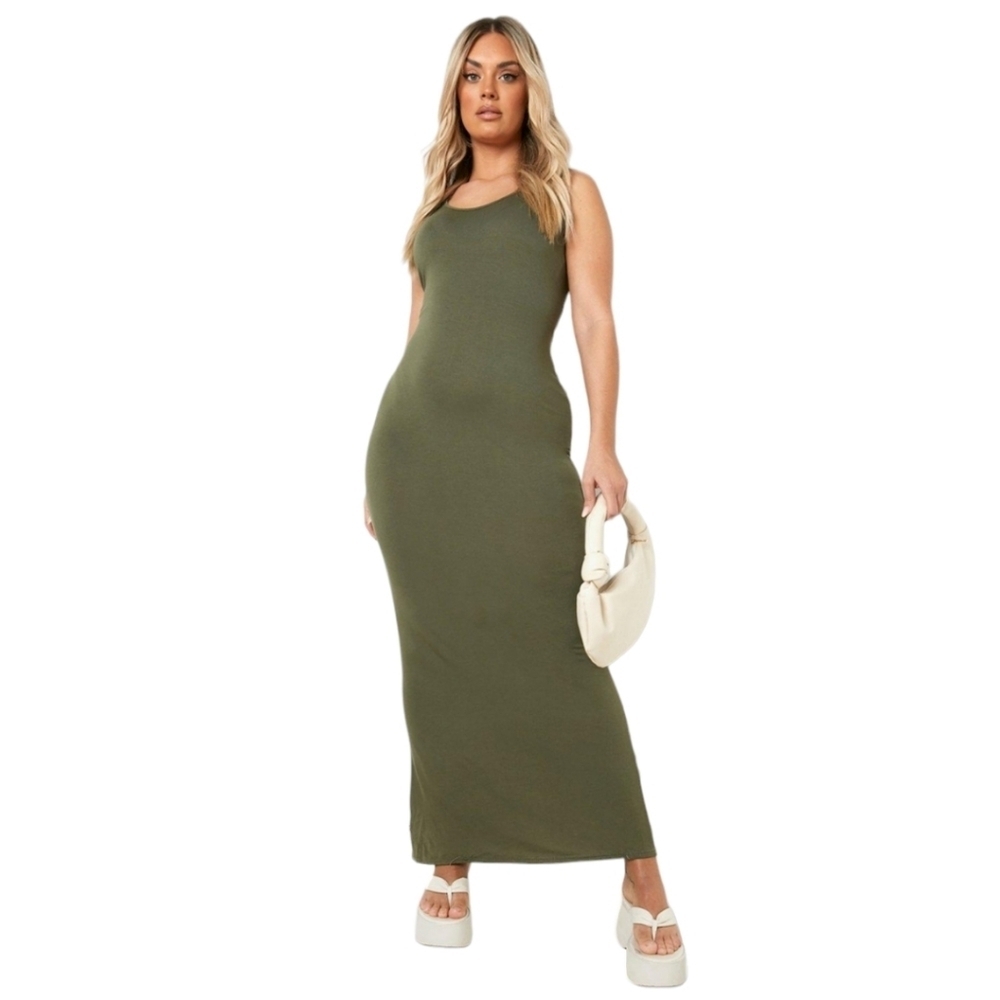Olive Lace Back Maxi Dress From PLT